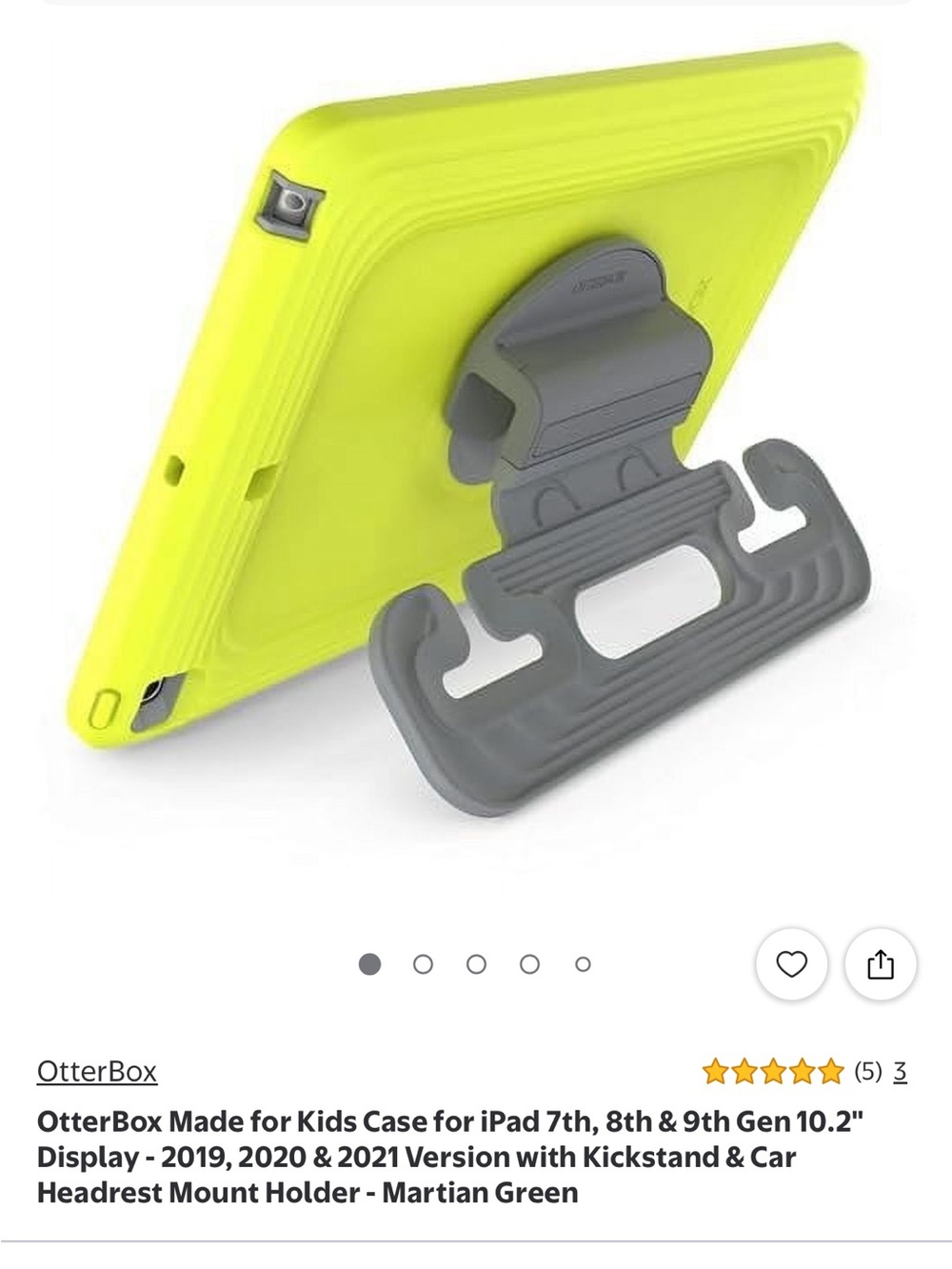 OtterBox Kids Tablet Case with Kickstand in Neon Yellow-Green